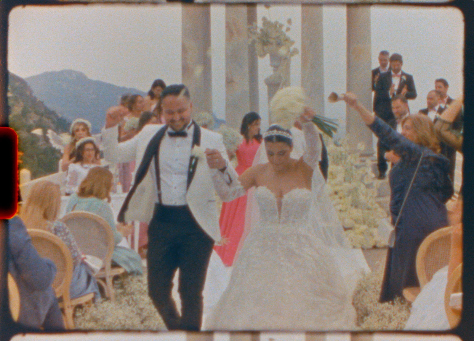 Super 8 wedding film still in Mallorca